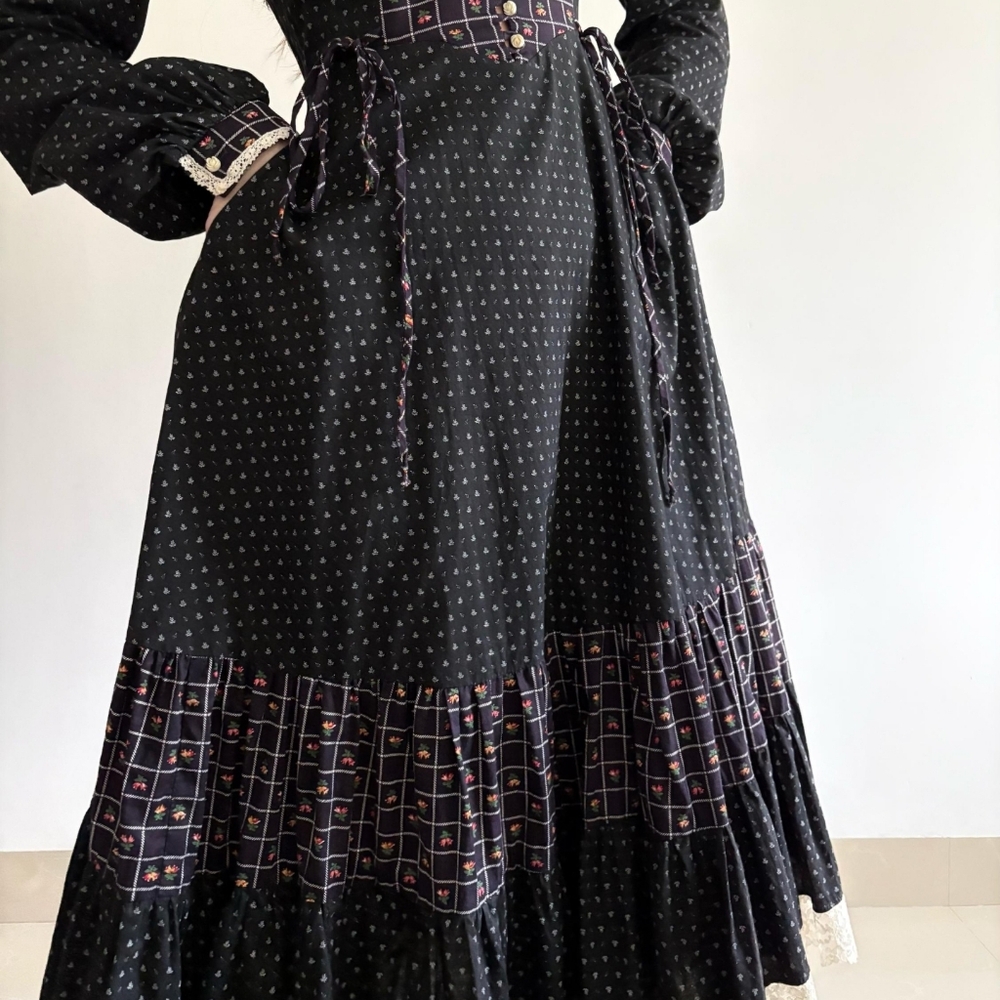 Gunne Sax 1970's Prairie Dress with Sweetheart Neckline Size XS/S - Picture 6 of 11